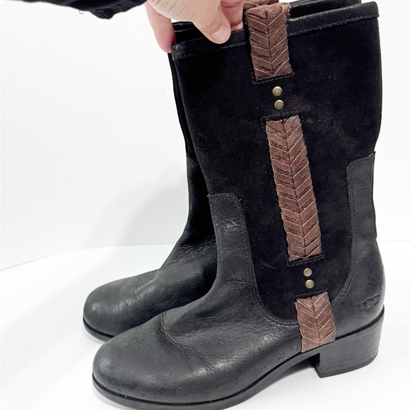 UGG Shoes - Ugg black brown leather Jaspan riding boots size 7